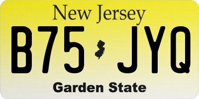 NJ license plate B75JYQ