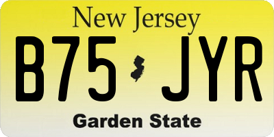 NJ license plate B75JYR