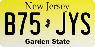NJ license plate B75JYS