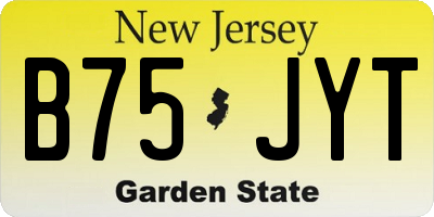 NJ license plate B75JYT