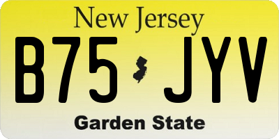 NJ license plate B75JYV