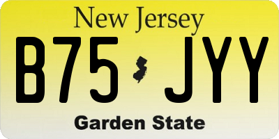 NJ license plate B75JYY