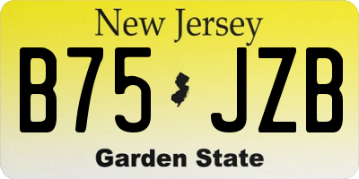 NJ license plate B75JZB