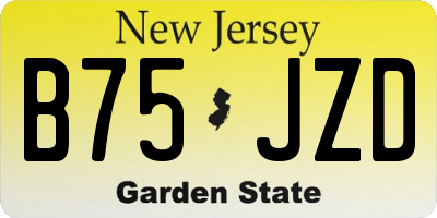 NJ license plate B75JZD