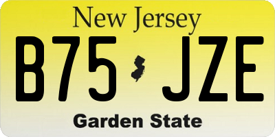 NJ license plate B75JZE