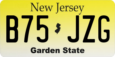 NJ license plate B75JZG