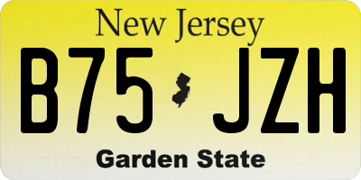 NJ license plate B75JZH