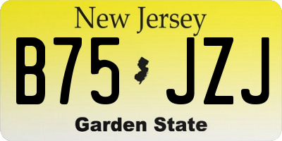NJ license plate B75JZJ