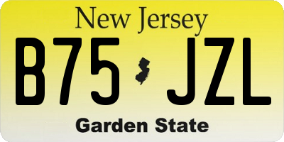 NJ license plate B75JZL