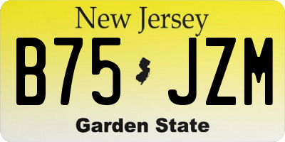 NJ license plate B75JZM