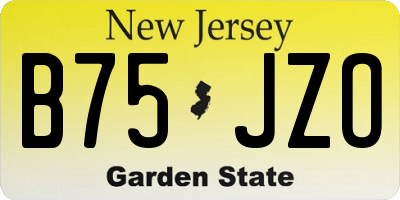 NJ license plate B75JZO