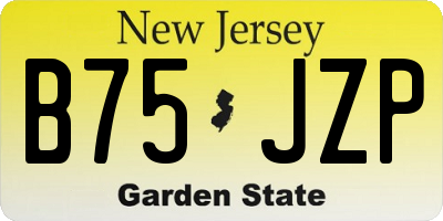 NJ license plate B75JZP