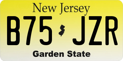 NJ license plate B75JZR