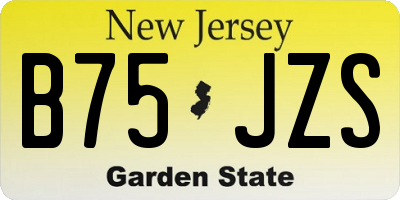 NJ license plate B75JZS