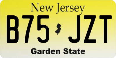 NJ license plate B75JZT