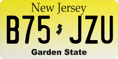 NJ license plate B75JZU