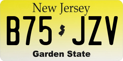 NJ license plate B75JZV