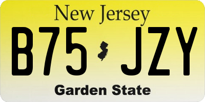 NJ license plate B75JZY