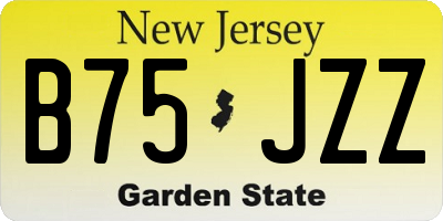 NJ license plate B75JZZ