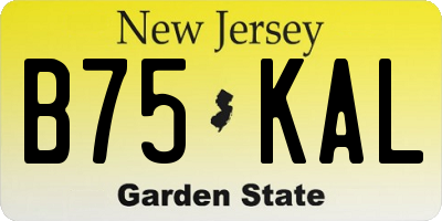 NJ license plate B75KAL