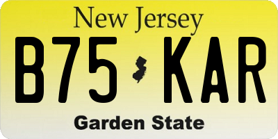 NJ license plate B75KAR