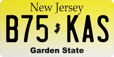 NJ license plate B75KAS