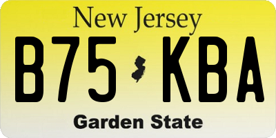 NJ license plate B75KBA