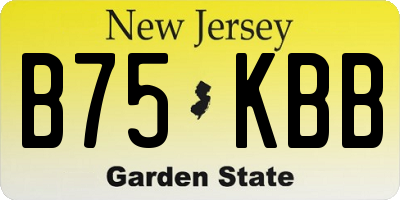 NJ license plate B75KBB