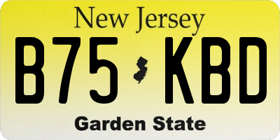 NJ license plate B75KBD
