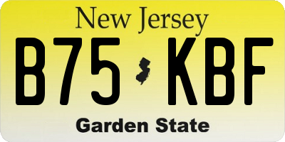 NJ license plate B75KBF