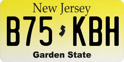 NJ license plate B75KBH