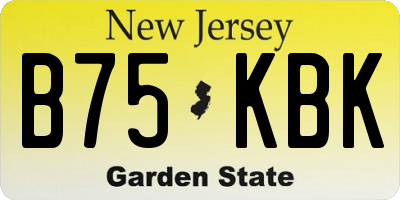 NJ license plate B75KBK