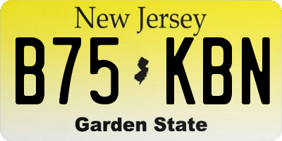 NJ license plate B75KBN
