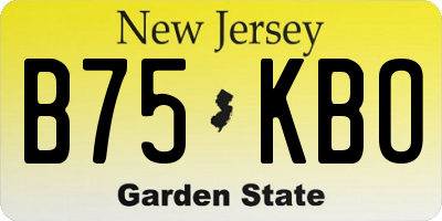 NJ license plate B75KBO