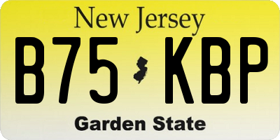 NJ license plate B75KBP
