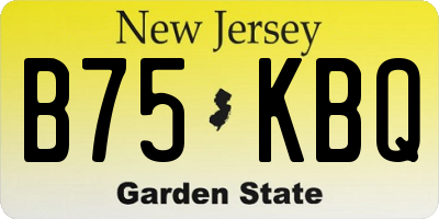 NJ license plate B75KBQ