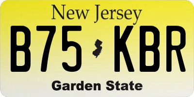 NJ license plate B75KBR