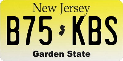 NJ license plate B75KBS