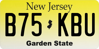 NJ license plate B75KBU