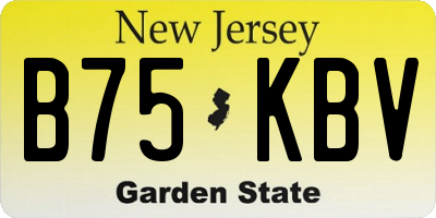 NJ license plate B75KBV