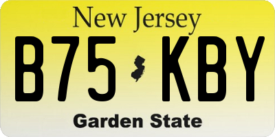 NJ license plate B75KBY