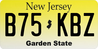 NJ license plate B75KBZ
