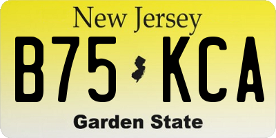 NJ license plate B75KCA