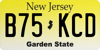 NJ license plate B75KCD
