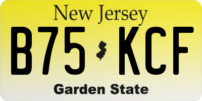 NJ license plate B75KCF