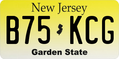 NJ license plate B75KCG