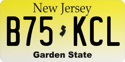 NJ license plate B75KCL