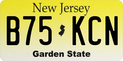 NJ license plate B75KCN
