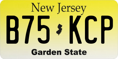 NJ license plate B75KCP