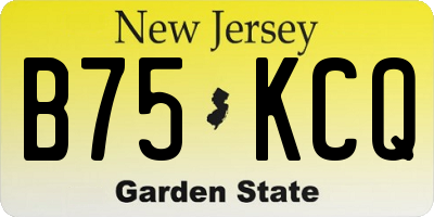 NJ license plate B75KCQ